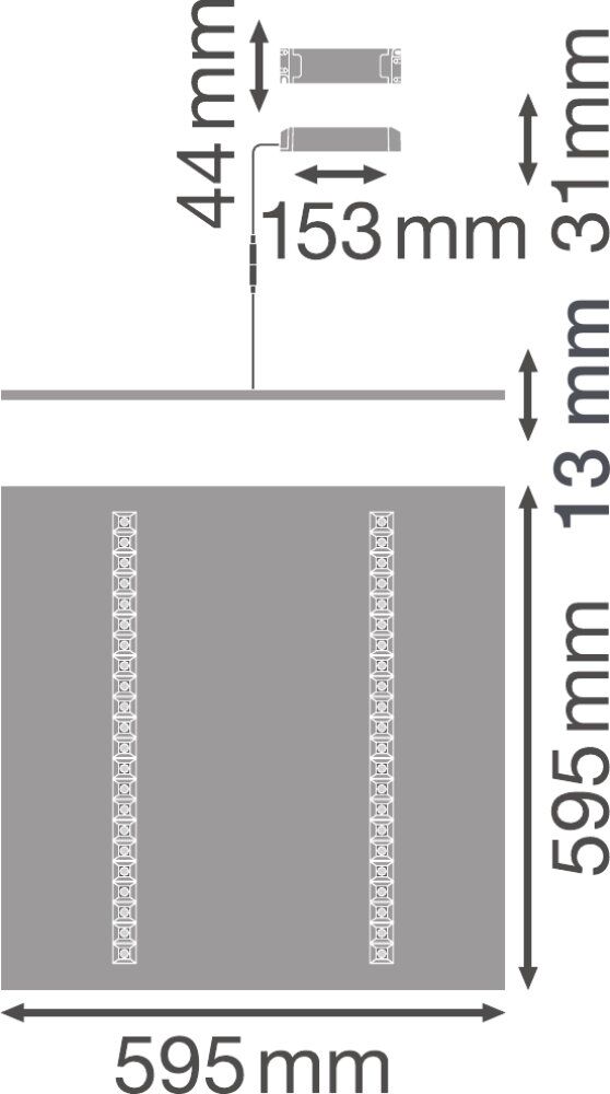 LEDVANCE LED Panel IndiviLED 600 33W/830 warmweiß dimmbar IP40 70° DALI