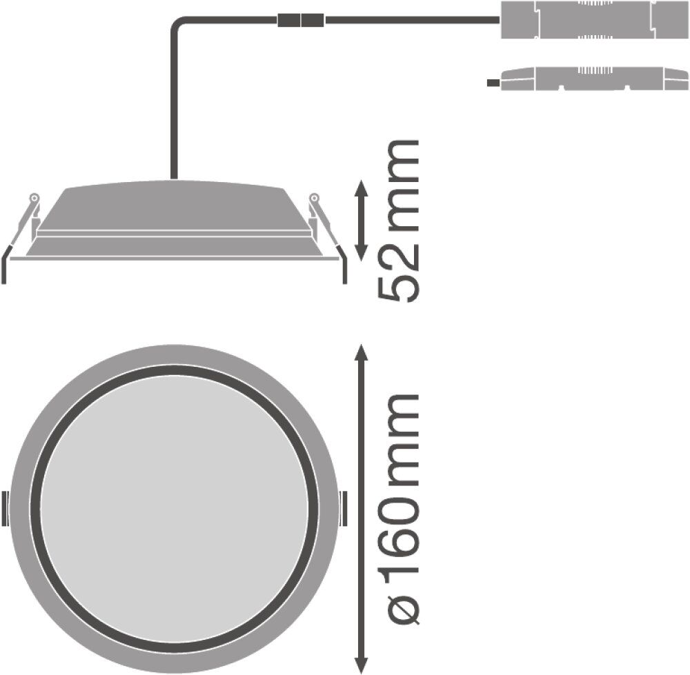 LEDVANCE LED Downlight ALU DALI 14W/3000K IP44 100°