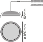 LEDVANCE LED Downlight ALU DALI 14W/4000K IP44 100°