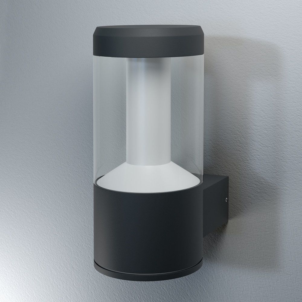 LEDVANCE LED Wandleuchte Endura Style Lantern Modern 11,5W/830 610lm warmweiß nicht dimmbar dunkelgrau IP44