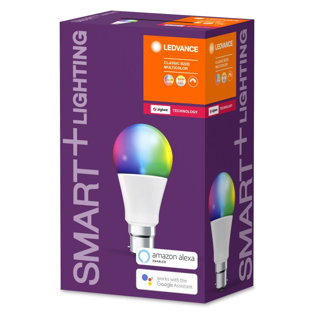 LEDVANCE LED Smart+ ZB CL A 9-60W/RGBW B22d 800lm matt 160° dimmbar