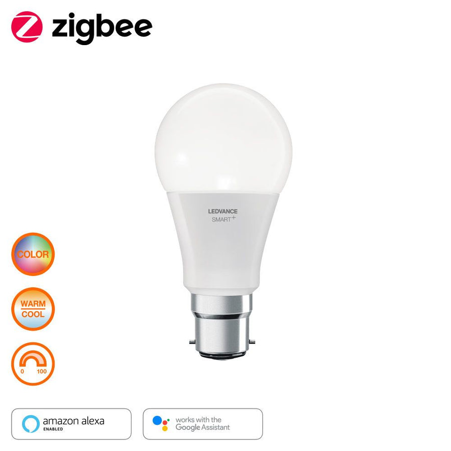 LEDVANCE LED Smart+ ZB CL A 9-60W/RGBW B22d 800lm matt 160° dimmbar