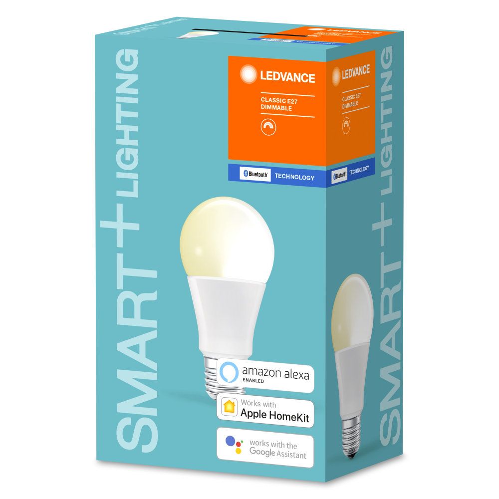 LEDVANCE LED Smart+ BT Apple HK CL A 9-60W/827 E27 800lm matt 240° dimmbar