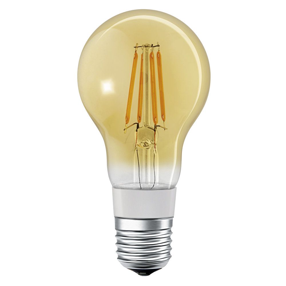 LEDVANCE LED Smart+ BT Apple HK CL A Filament 5,5-52 W/827 E27 600lm gold 320° dimmbar