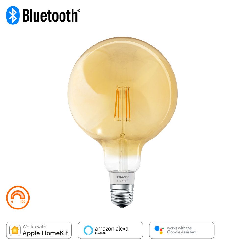 LEDVANCE LED Smart+ BT Apple HK CL G120 FIL 5,5-52 W/825 E27 600lm 320° dimmbar