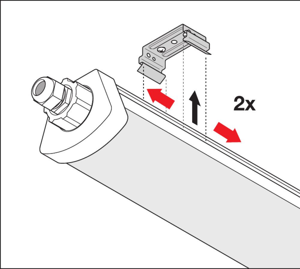 LEDVANCE LED Feuchtraumleuchte Damp Proof Compact 1500 55W/6500K GR IP65 6500lm tageslichtweiß nicht dimmbar