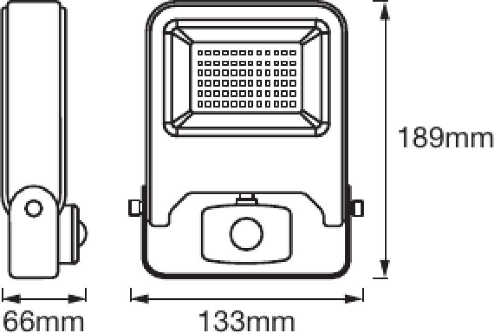 LEDVANCE LED Außenstrahler Endura Flood Sensor 20W/3000K IP44 1600lm dunkelgrau