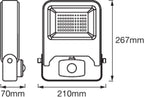 LEDVANCE LED Außenstrahler Endura Flood Sensor 50W/3000K IP44 4000lm weiß