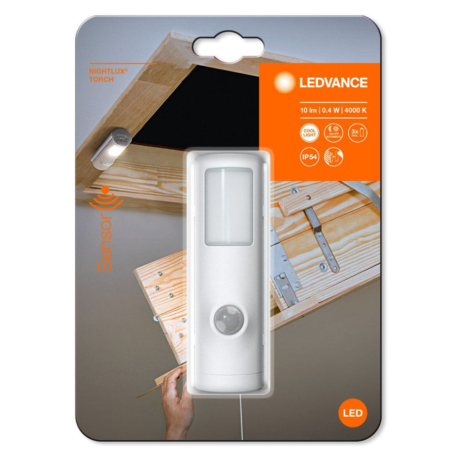 LEDVANCE LED Wandleuchte Nightlux Torch 0,6W/840 10lm kaltweiß nicht dimmbar weiß IP54