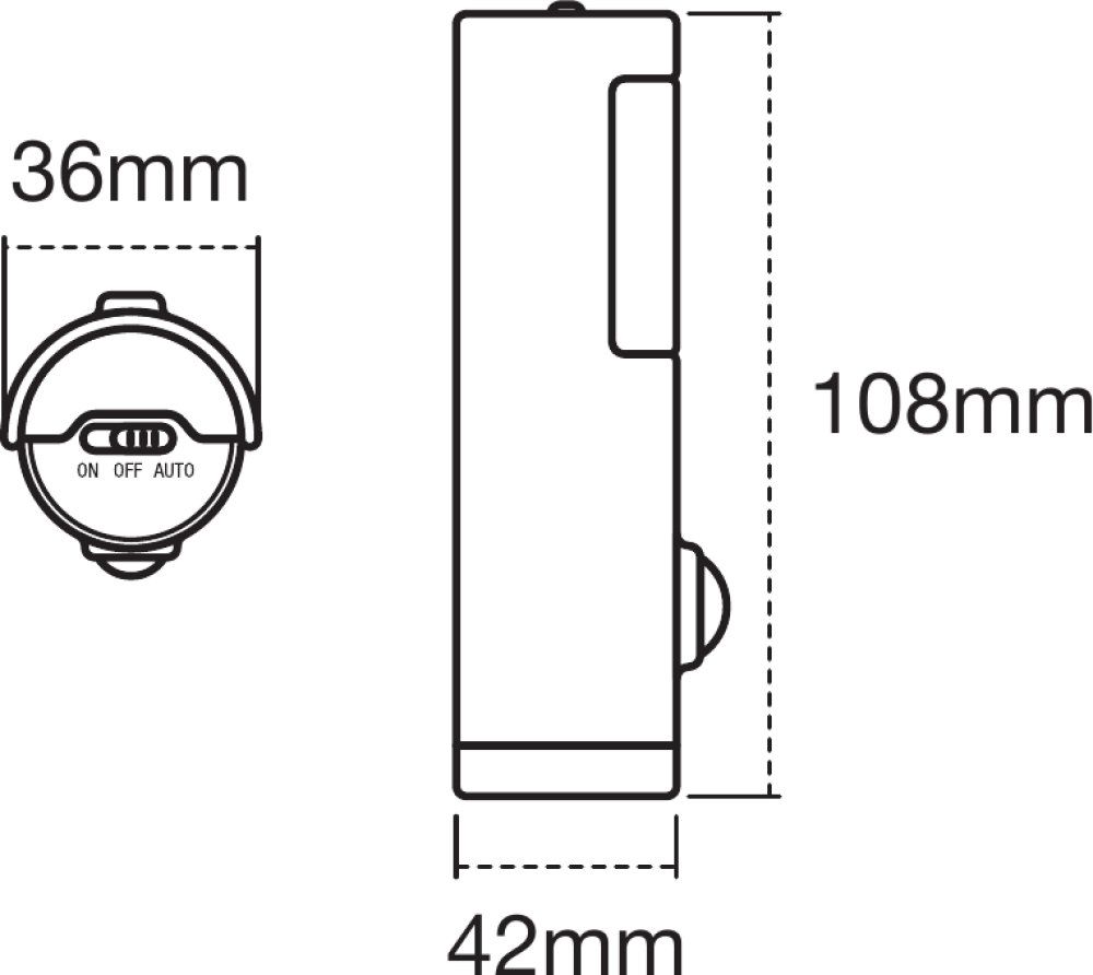 LEDVANCE LED Wandleuchte Nightlux Torch 0,6W/840 10lm kaltweiß nicht dimmbar silber IP54