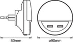 LEDVANCE LED Steckdosenleuchte Lunetta inkl USB 1,8W/830 10lm warmweiß nicht dimmbar weiß IP20