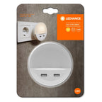 LEDVANCE LED Steckdosenleuchte Lunetta inkl USB 1,8W/830 10lm warmweiß nicht dimmbar weiß IP20