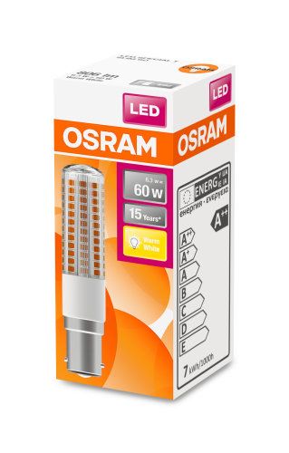 Osram LED Star Special T 6,3-60W/827 B15d klar 320° 806lm warmweiß nicht dimmbar (ersetzt Halolux Ceram)