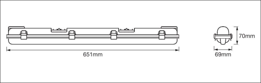 LEDVANCE LED Feuchtraumleuchte Submarine 600 1-flammig inkl. 1x8W/840 720lm nicht dimmbar IP65