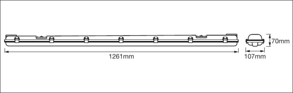 LEDVANCE LED Feuchtraumleuchte Submarine 1200 2-flammig inkl. 2x16W/840 3000lm nicht dimmbar IP65