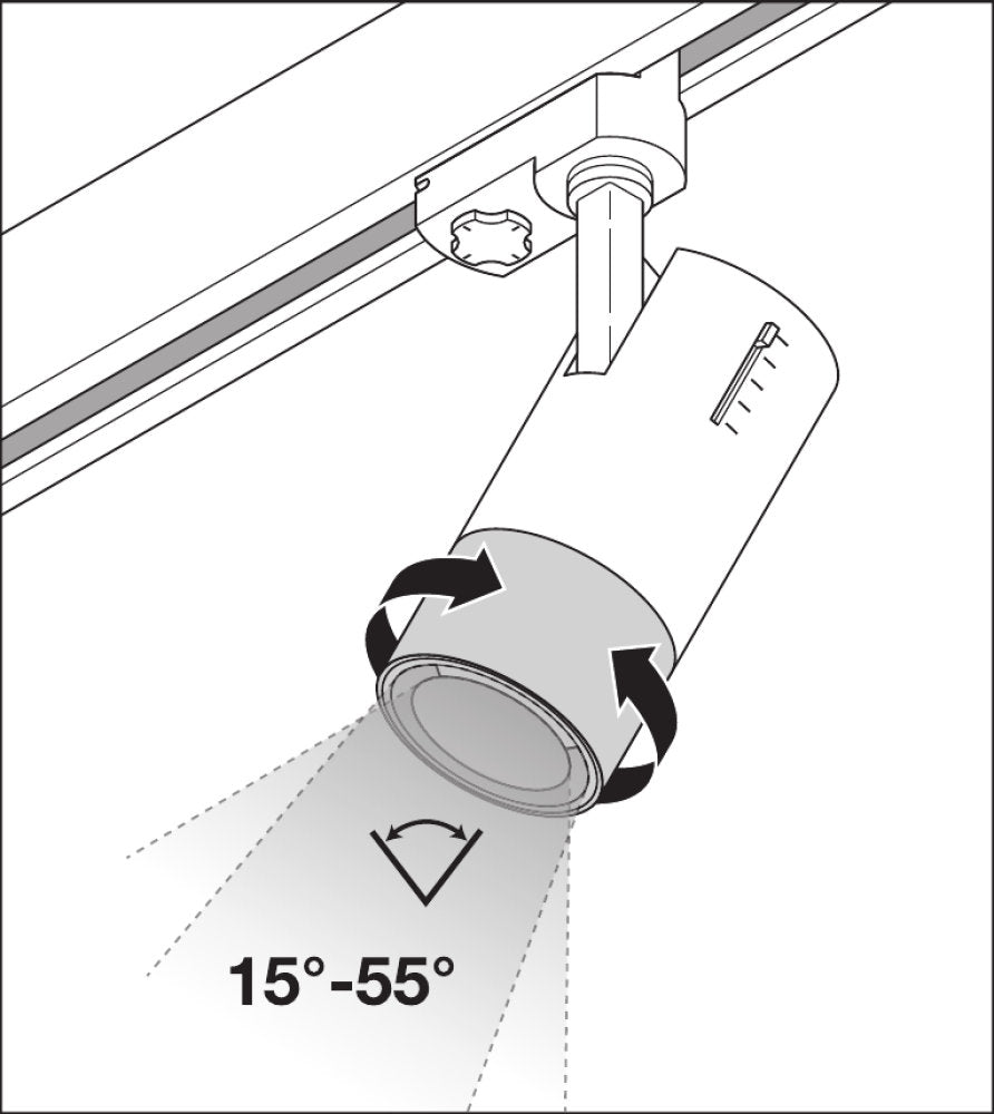LEDVANCE LED Stromschienen-Strahler Tracklight Spot Zoom D85 25W/3000K 97R 15-55° dimmbar schwarz