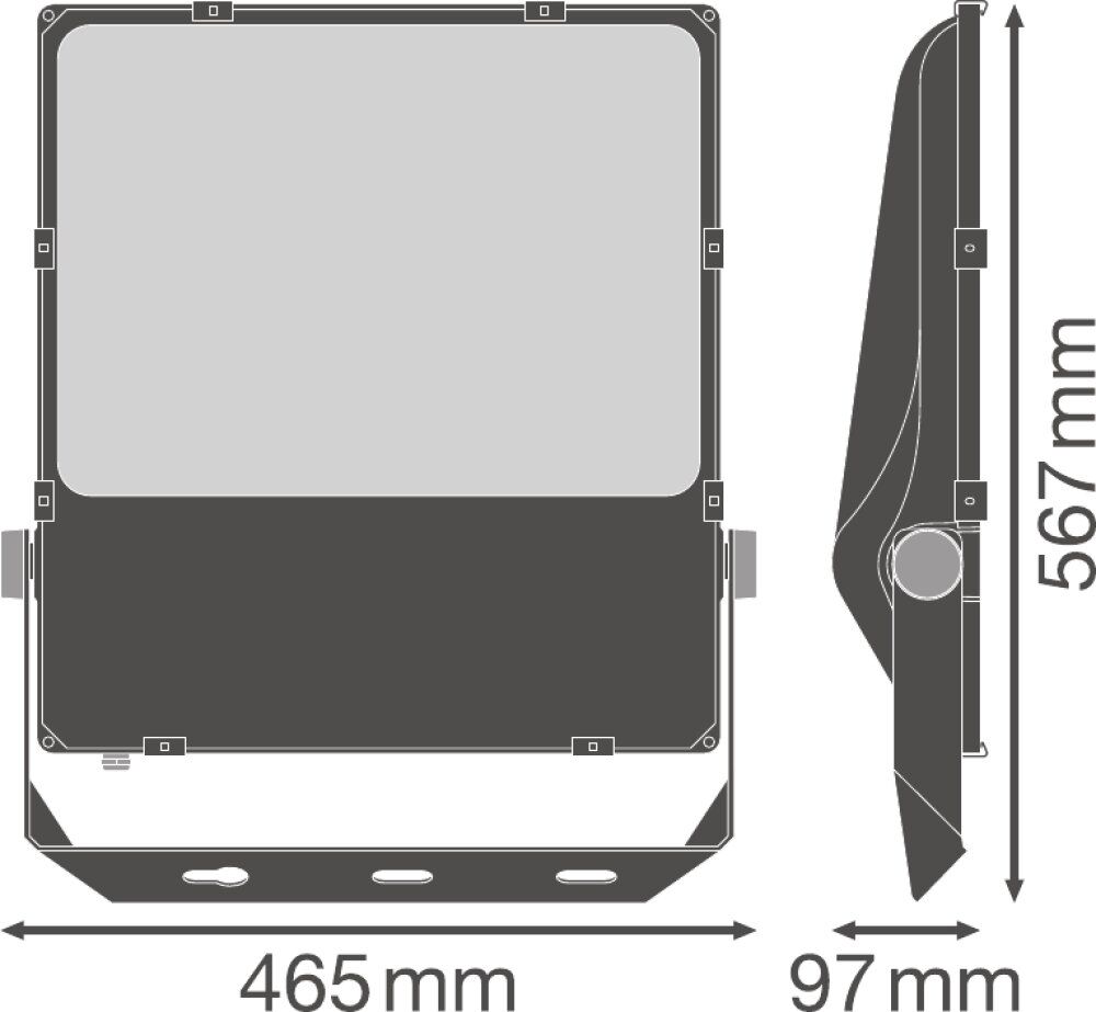 LEDVANCE LED Fluter Performance 290W/4000K asymmetrisch 55x110 55° schwarz