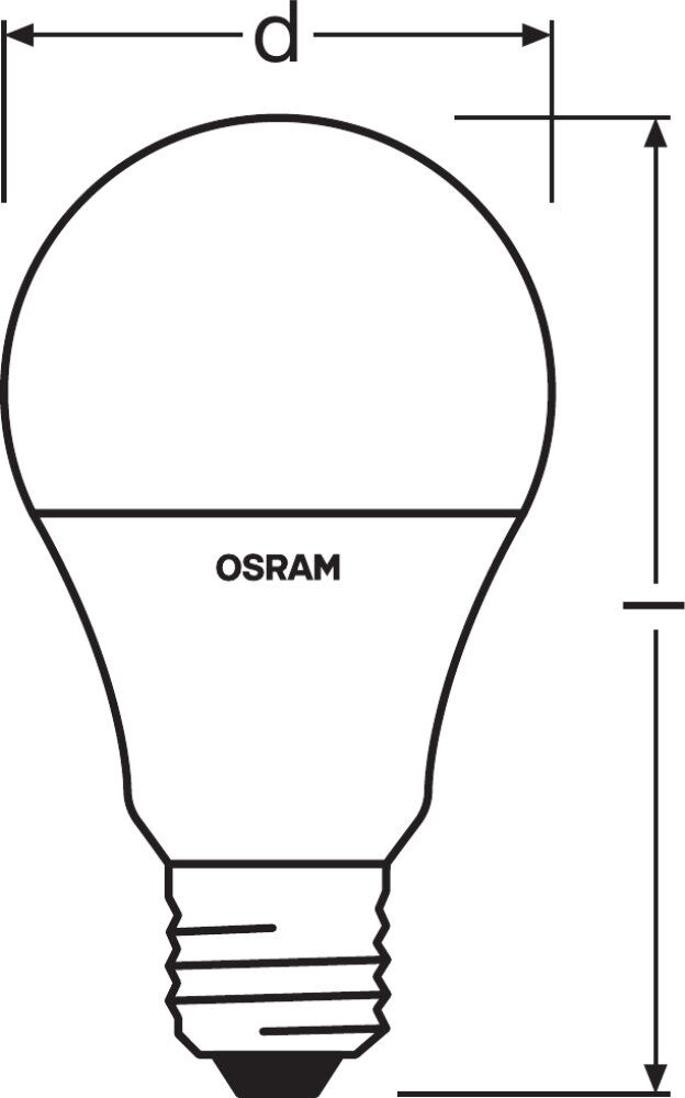 Osram / Ledvance LED Classic A matt 200° RGBW 9,4-60W/827 warmweiß 806lm E27 220-240V dimmbar