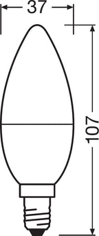 Osram / Ledvance LED Kerze B matt 200° 4,9-40W/827 RGBW einstellbar 470lm E14 220-240V dimmbar