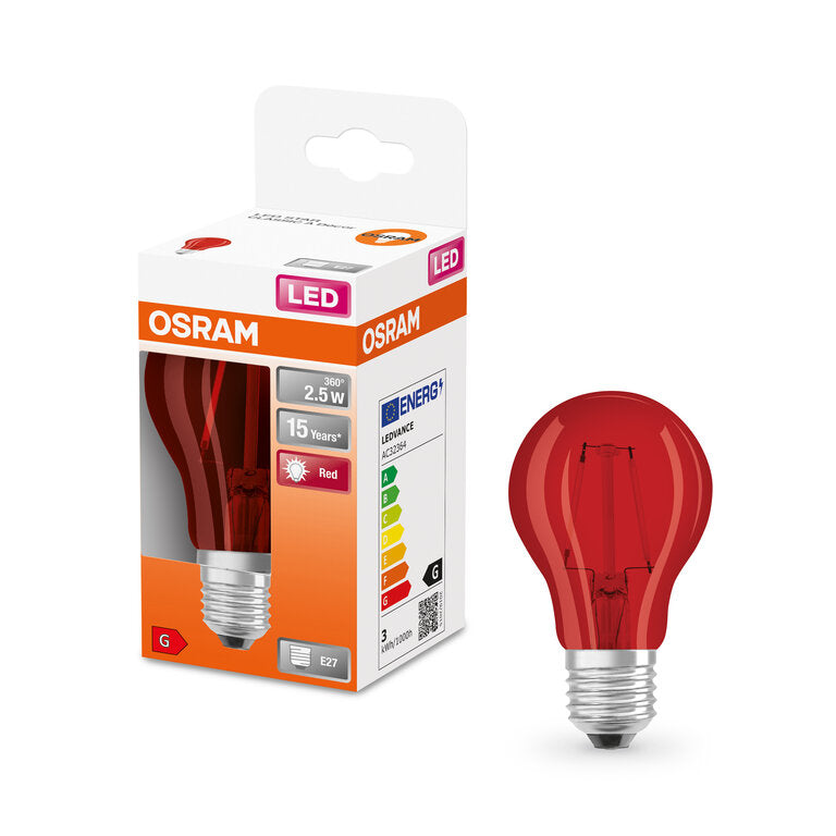 Osram / Ledvance LED Classic A rot 300° 2,5-15W/510 45lm E27 220-240V nicht dimmbar
