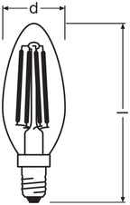 OSRAM LED Superstar Retrofit Classic B Filament 4,5-40W/840 kaltweiß E14 470lm dimmbar
