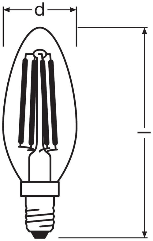 OSRAM LED Kerzenlampe Superstar Retrofit Classic B Filament 4,5-40W/840 neutralweiß / kaltweiß E14 470lm dimmbar