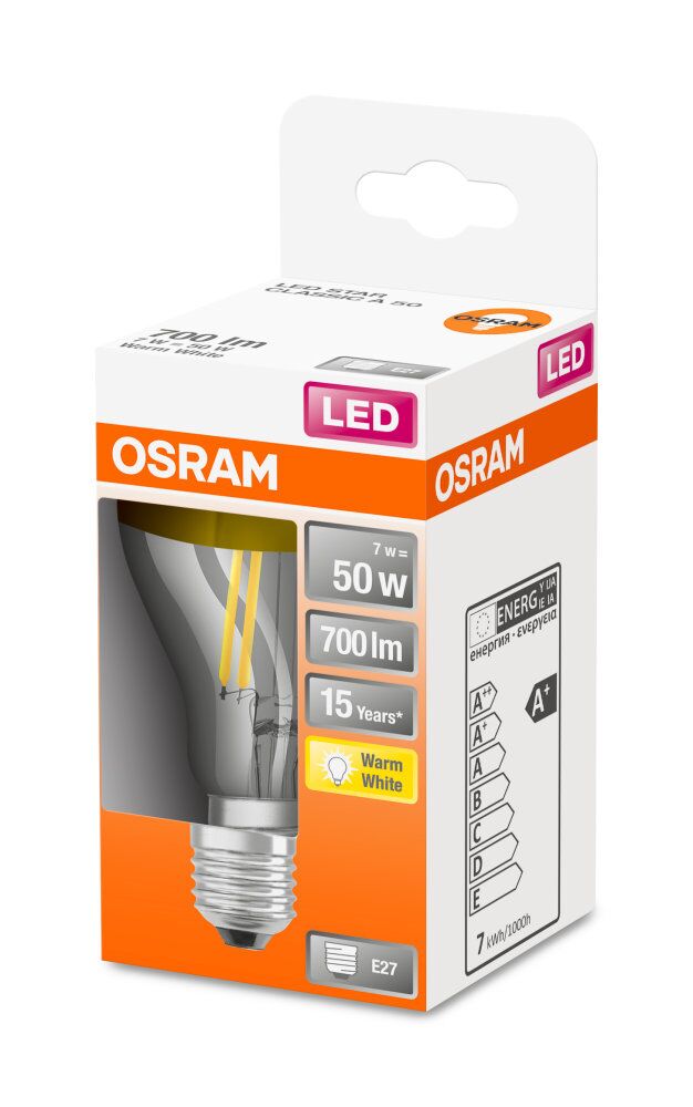 Osram / Ledvance LED Filament Classic A verspiegelt gold 300° 6,5-50W/827 warmweiß 650lm E27 220-240V