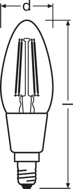OSRAM LED Superstar Classic B Filament GlowDim 4,5-40W/827 warmweiß E14 470lm - Blister