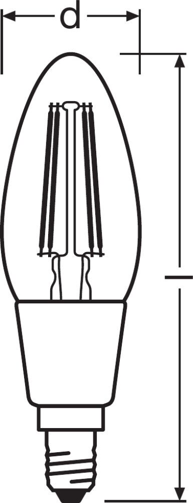 OSRAM LED Superstar Classic B Filament GlowDim 4,5-40W/827 warmweiß E14 470lm - Blister