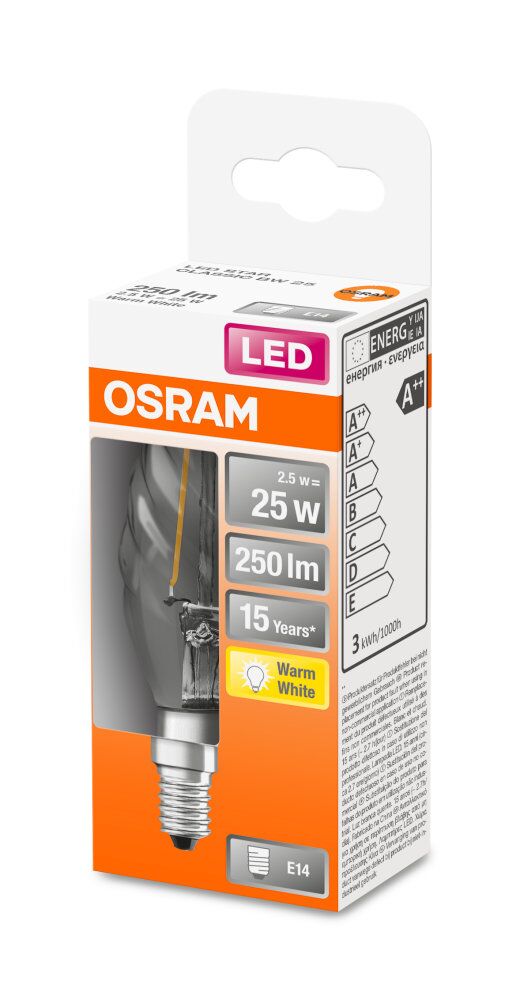 OSRAM LED Star Retrofit Classic BW Filament 2,5-25W/827 warmweiß E14 250lm