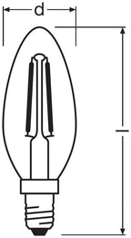 OSRAM LED Superstar Retrofit Classic B Filament 2,8-25W/827 warmweiß E14 250lm dimmbar