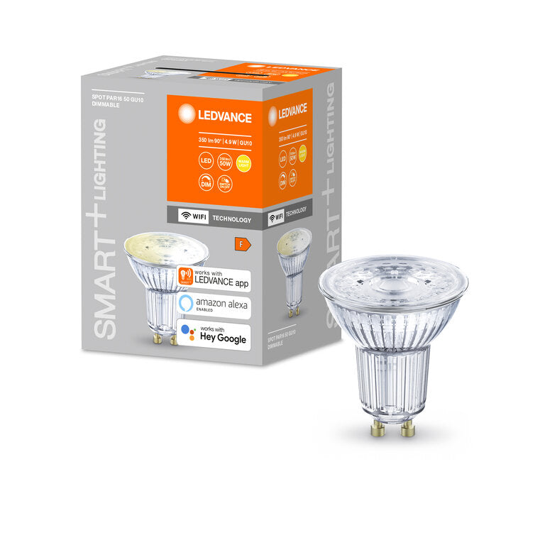 Osram / Ledvance LED WIFI Smart+ Reflektor PAR16 45° 4,9-40 W/827 warmweiß 350lm GU10 230V dimmbar