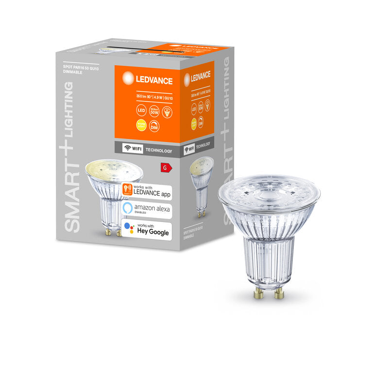 Osram / Ledvance LED WIFI Smart+ Reflektor PAR16 45° 4,9-40 W/827 warmweiß 350lm GU10 230V dimmbar