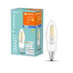 Osram / Ledvance LED Filament Bluetooth Smart+ Classic B klar 300° 4-40W/827 warmweiß 470lm E14 220-240V dimmbar