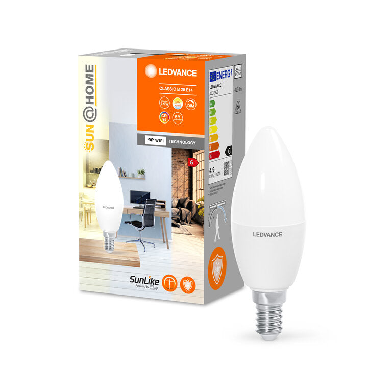 Osram / Ledvance LED Smart+ Sun@Home Classic B 220° 4,9-25W/922-950 abstimmbares Weiß 425lm E14 230V dimmbar
