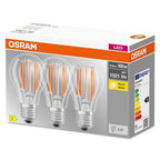 Osram LED Base Classic A Filament 11-100W/827 E27 1521lm klar warmweiß nicht dimmbar 3er Pack