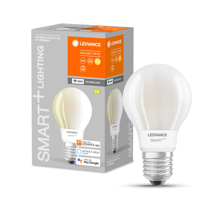Osram / Ledvance LED Filament WIFI Smart+ Classic A matt 300° 11-100W/827 warmweiß 1521lm E27 220-240V dimmbar