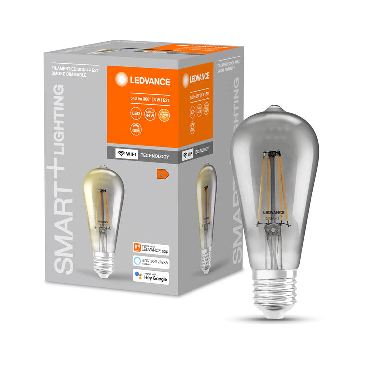 Osram / Ledvance LED Filament WIFI Smart+ Edison rauchig 300° 6-44W/825 warmweiß 540lm E27 220-240V dimmbar