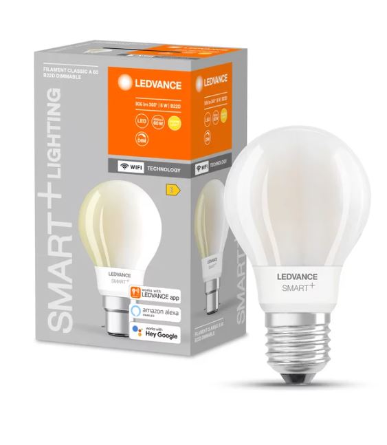 Ledvance LED WIFI Smart+ Classic A60 matt 300° 6-60W/827 warmweiß 806lm E27 220-240V dimmbar