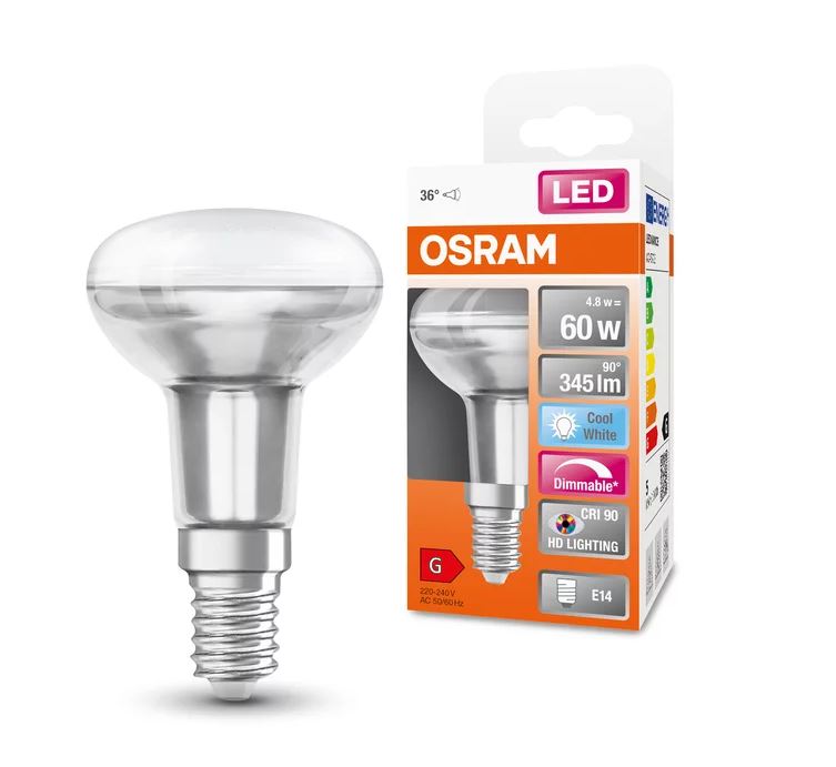Osram LED Superstar+ Reflektor R50 36° 4,8-60W/940 neutralweiß 345lm E14 220-240V dimmbar