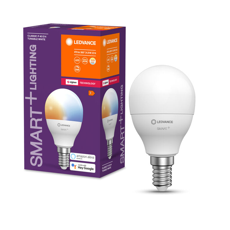 Osram / Ledvance LED Zigbee Smart+ Classic P matt 180° 4,9-40W/827-865 abstimmbares Weiß 470lm E14 220-240V dimmbar