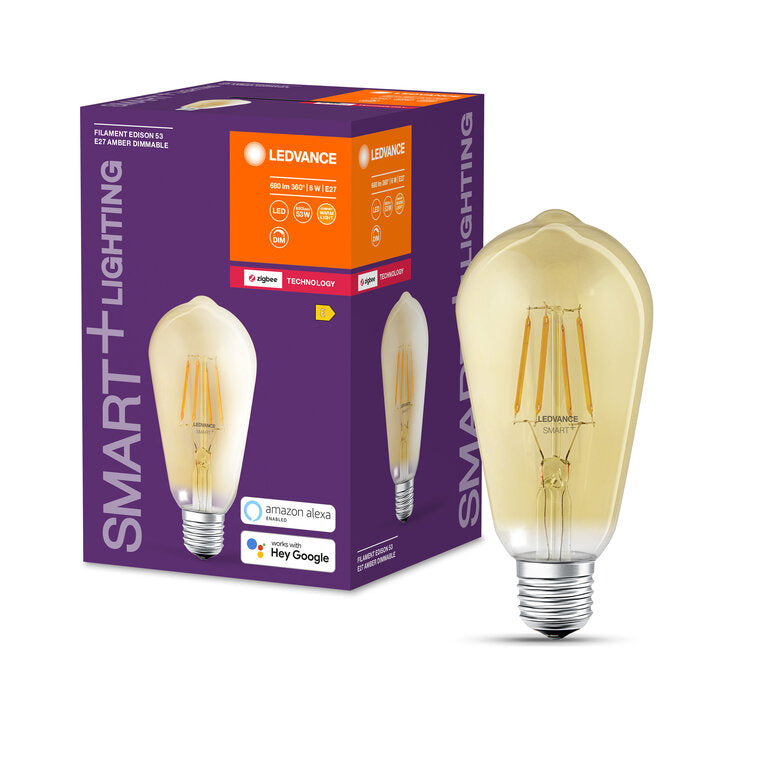 Osram / Ledvance LED Filament Zigbee Smart+ Edision ST64 gold ° 6-52W/824 extra warmweiß 680lm E27 220-240V dimmbar