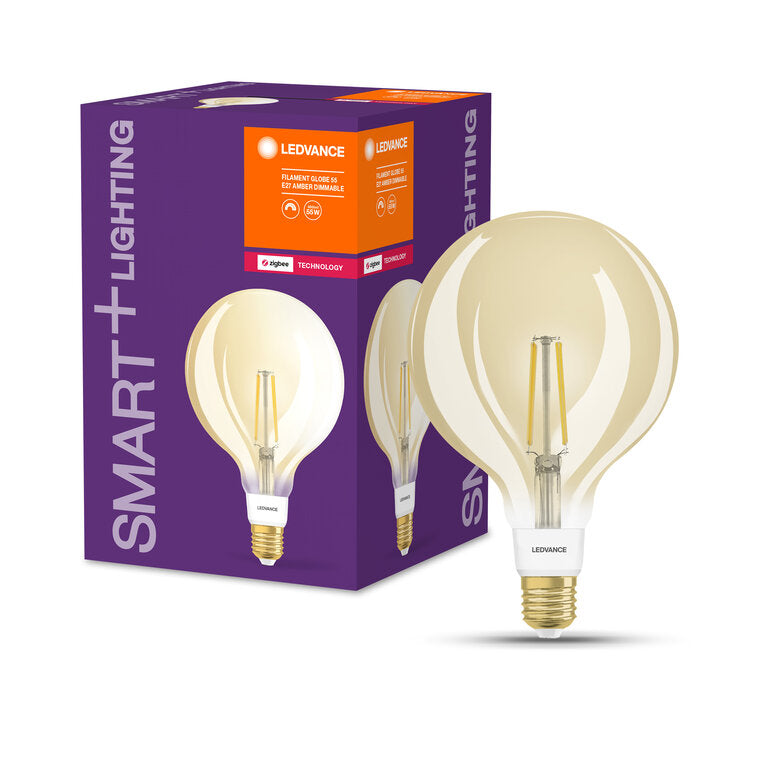 Osram / Ledvance LED Filament Zigbee Smart+ Globe G125 gold ° 6-52W/824 extra warmweiß 680lm E27 220-240V dimmbar