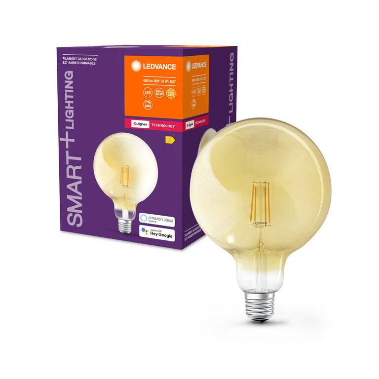 Osram / Ledvance LED Filament Zigbee Smart+ Globe G125 gold ° 6-52W/824 extra warmweiß 680lm E27 220-240V dimmbar