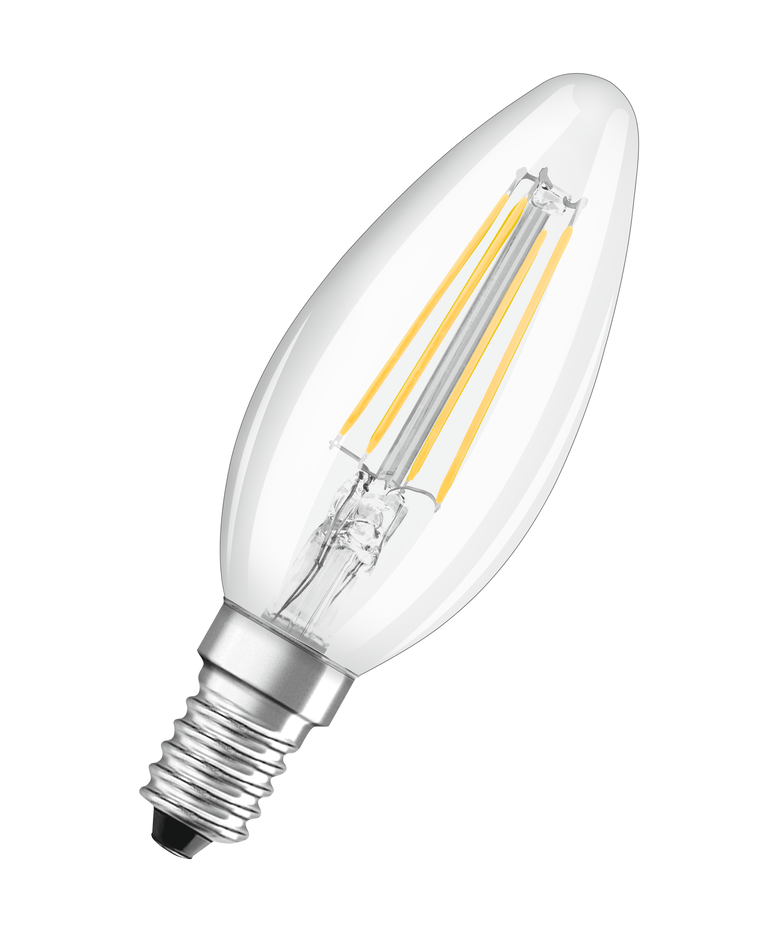 Osram / Ledvance LED Filament Kerze B klar 300° Superior 2,5-40W/827 warmweiß 470lm E14 220-240V