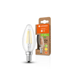 Osram / Ledvance LED Filament Kerze B klar 300° Superior 2,5-40W/827 warmweiß 470lm E14 220-240V
