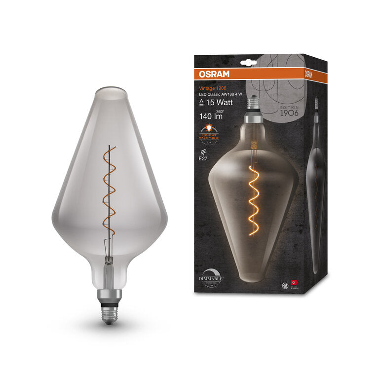 Osram / Ledvance LED Filament Vintage 1906 Vase AW klar 300° 4-15W/818 extra warmweiß 140lm E27 220-240V dimmbar