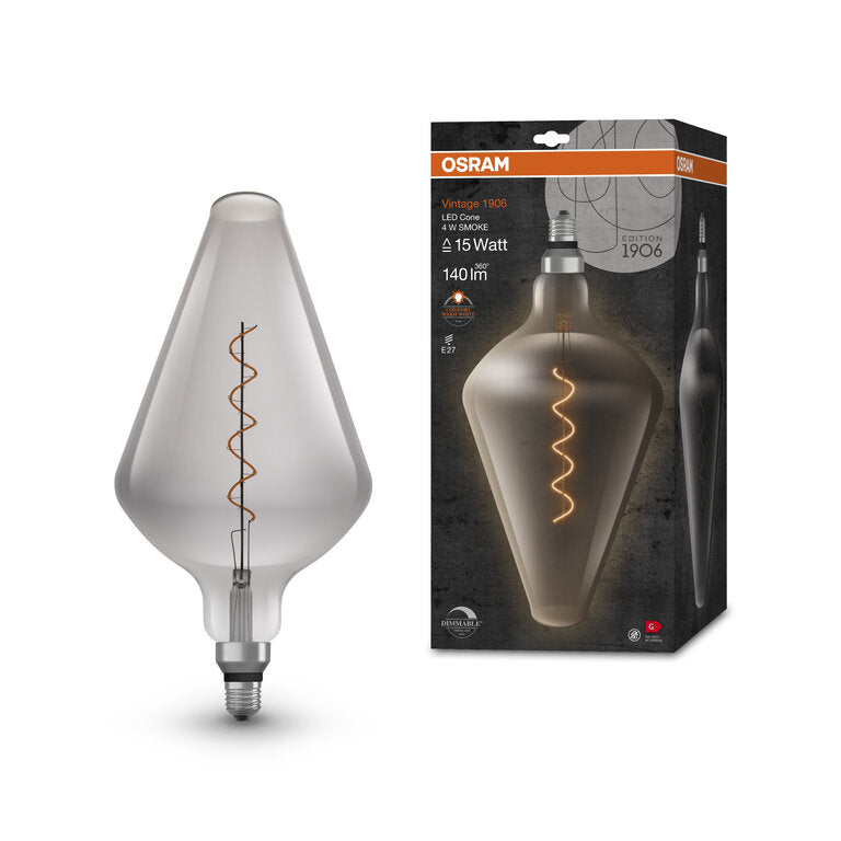 Osram / Ledvance LED Filament Vintage 1906 Vase AW klar 300° 4-15W/818 extra warmweiß 140lm E27 220-240V dimmbar