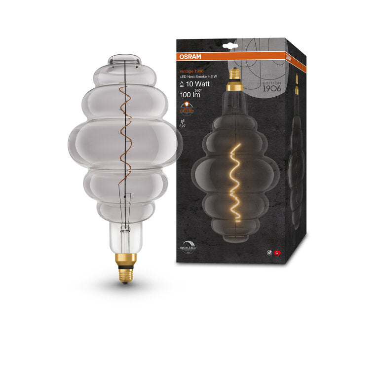 Osram / Ledvance LED Filament Vintage 1906 Nest klar 320° 4,8-10W/818 extra warmweiß 100lm E27 220-240V dimmbar