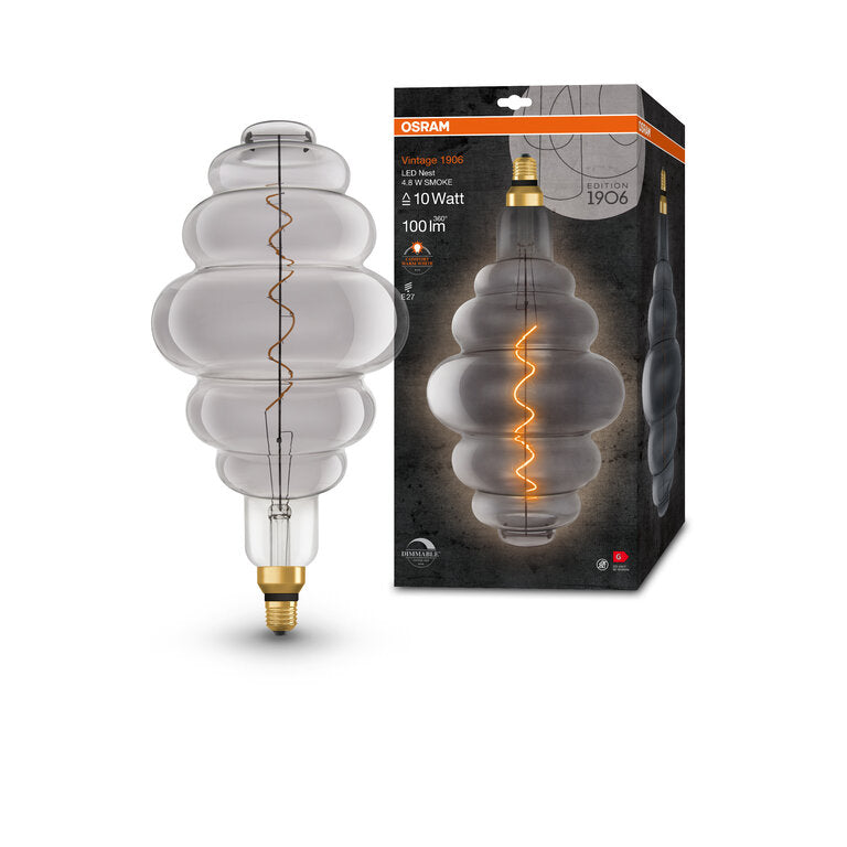 Osram / Ledvance LED Filament Vintage 1906 Nest klar 320° 4,8-10W/818 extra warmweiß 100lm E27 220-240V dimmbar